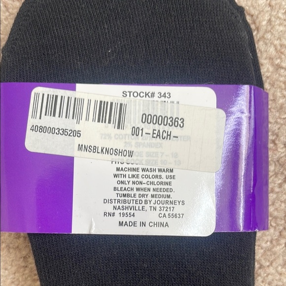 Journeys Black No-Show Socks - Picture 3 of 3